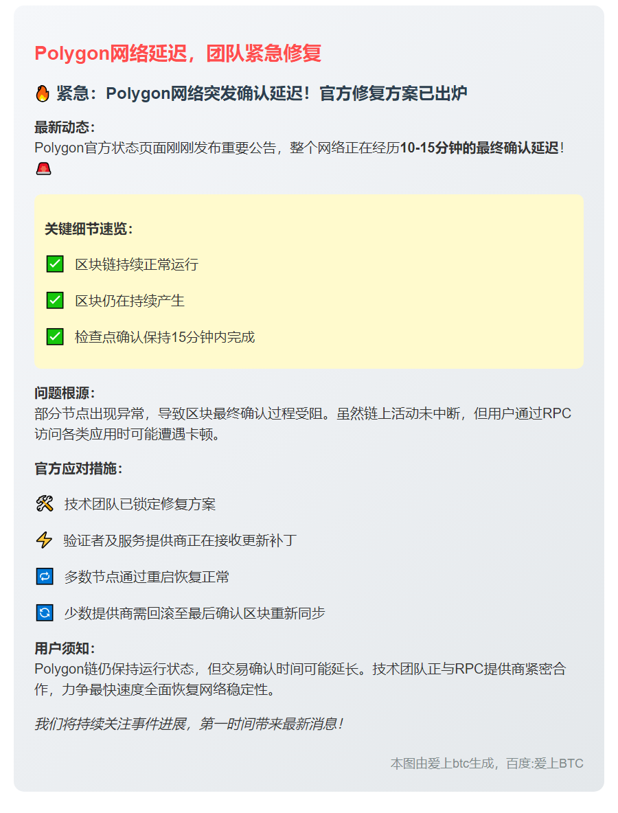 Polygon网络延迟，团队紧急修复
