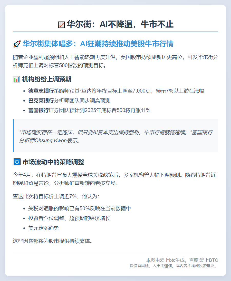 华尔街：AI不降温，牛市不止