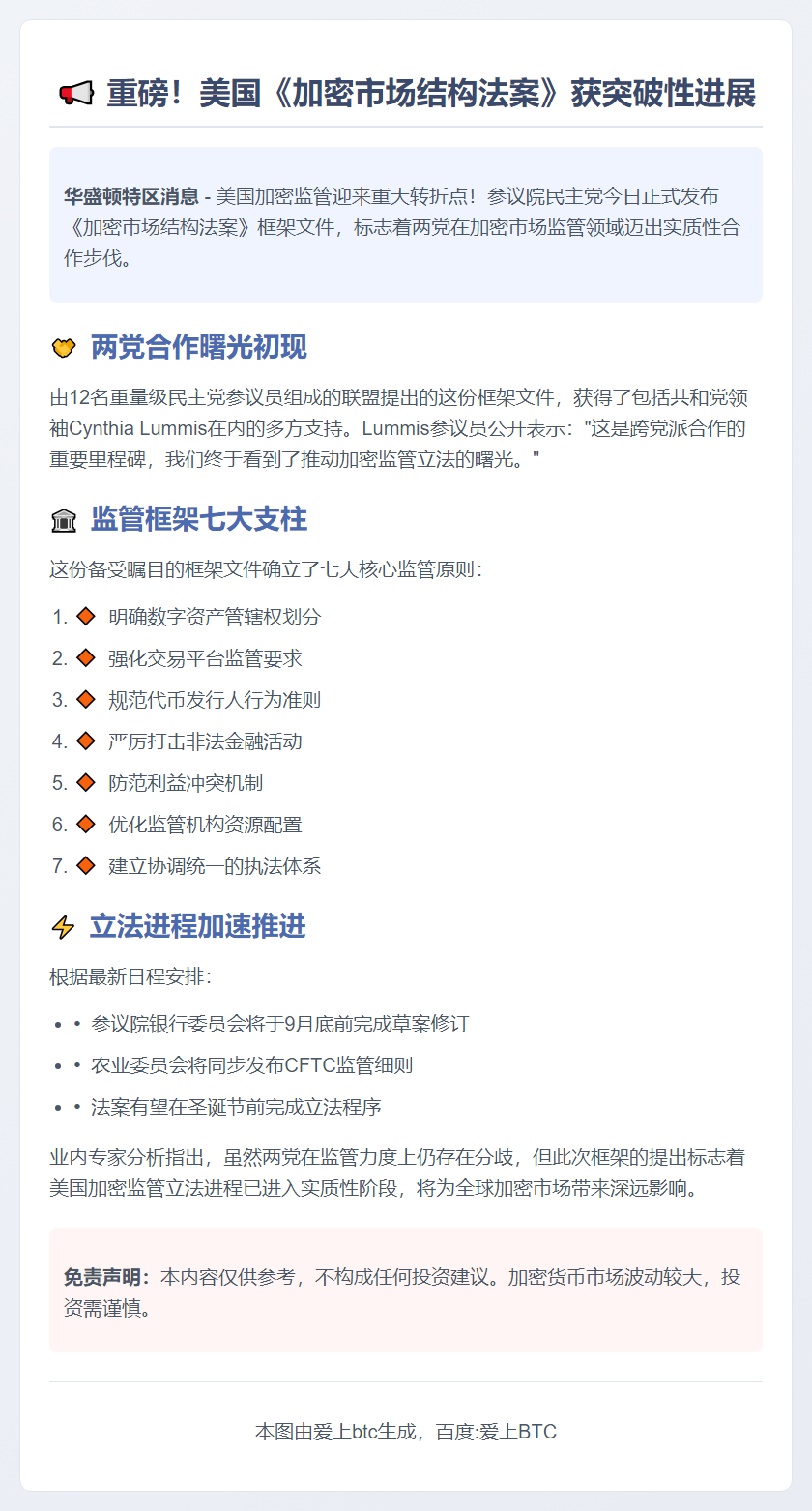 加密法案获参议院两党支持