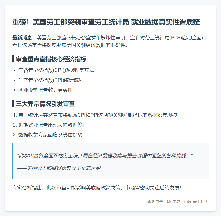 美劳工部审查统计局就业数据