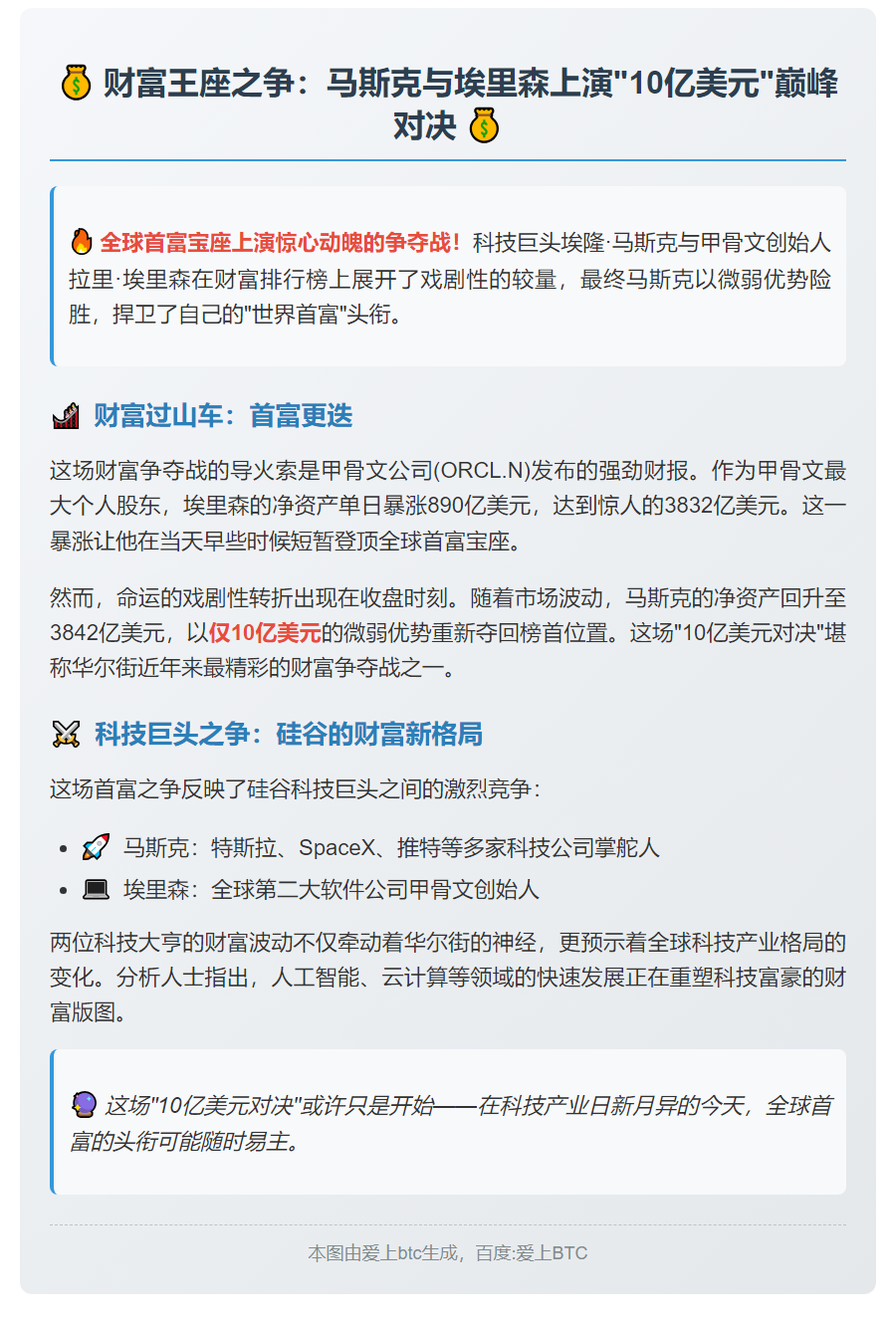 马斯克重回首富 仅领先10亿