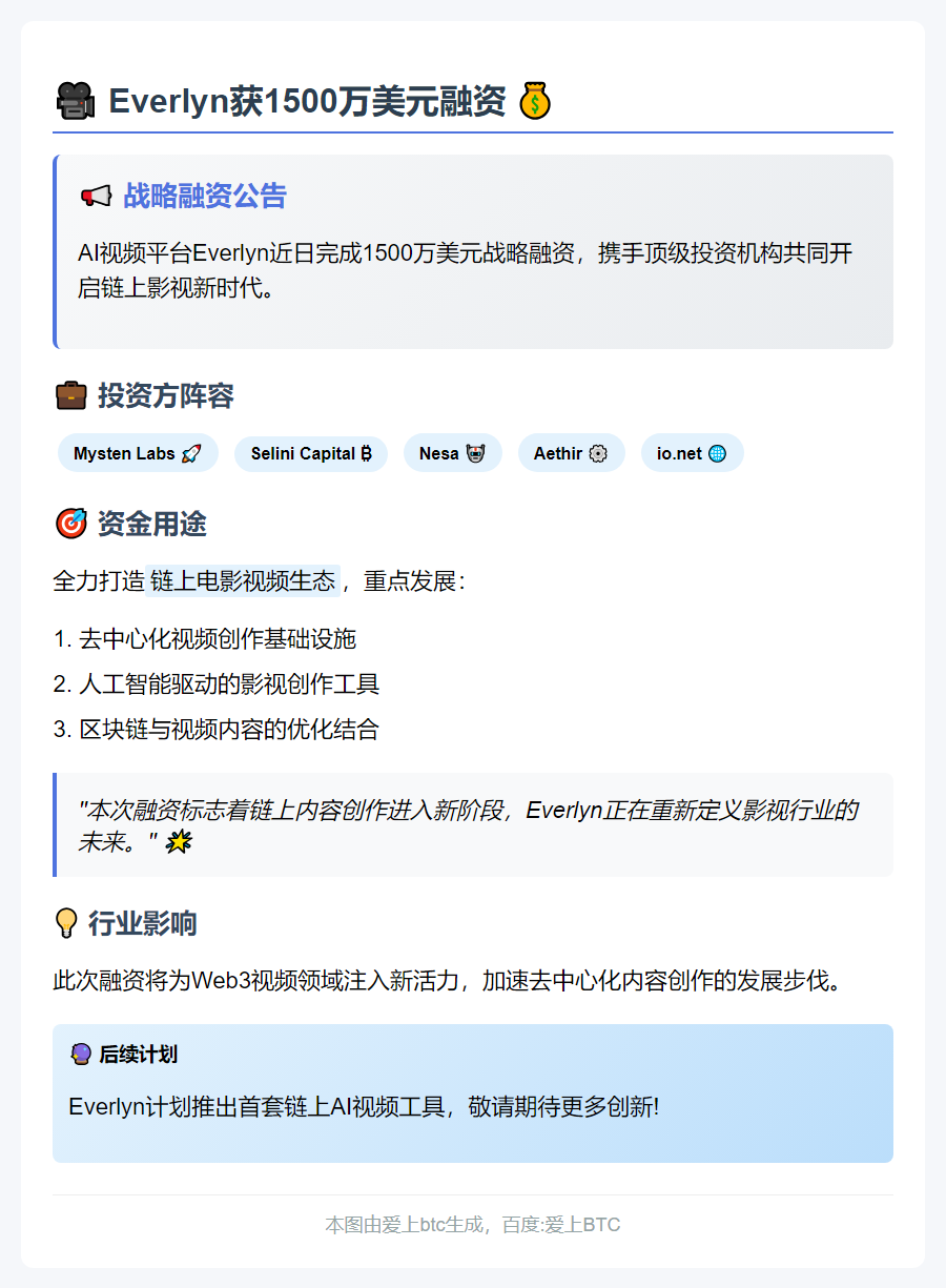 Everlyn融资1500万美元，Mysten Labs参投