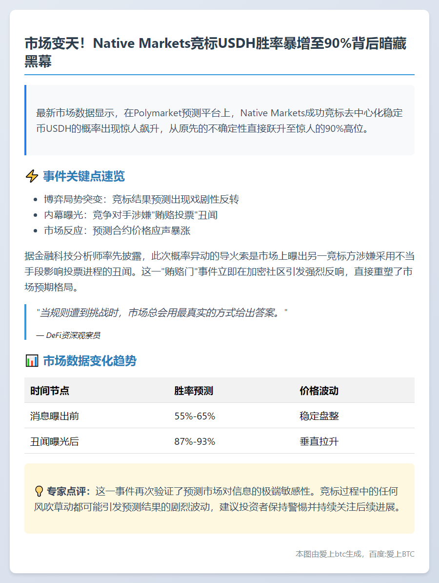 "USDH获胜概率飙升至90% - Polymarket"