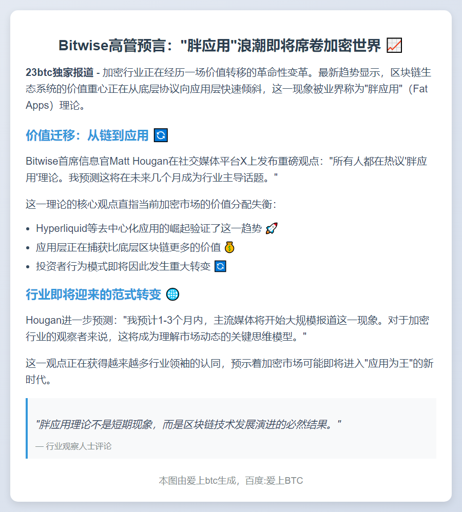 Bitwise高管：胖应用或成主流叙事