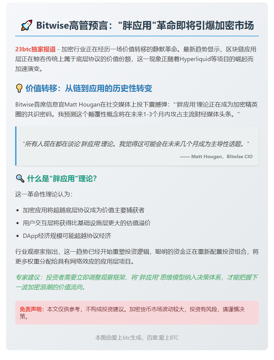 Bitwise高管：胖应用或数月内成主流