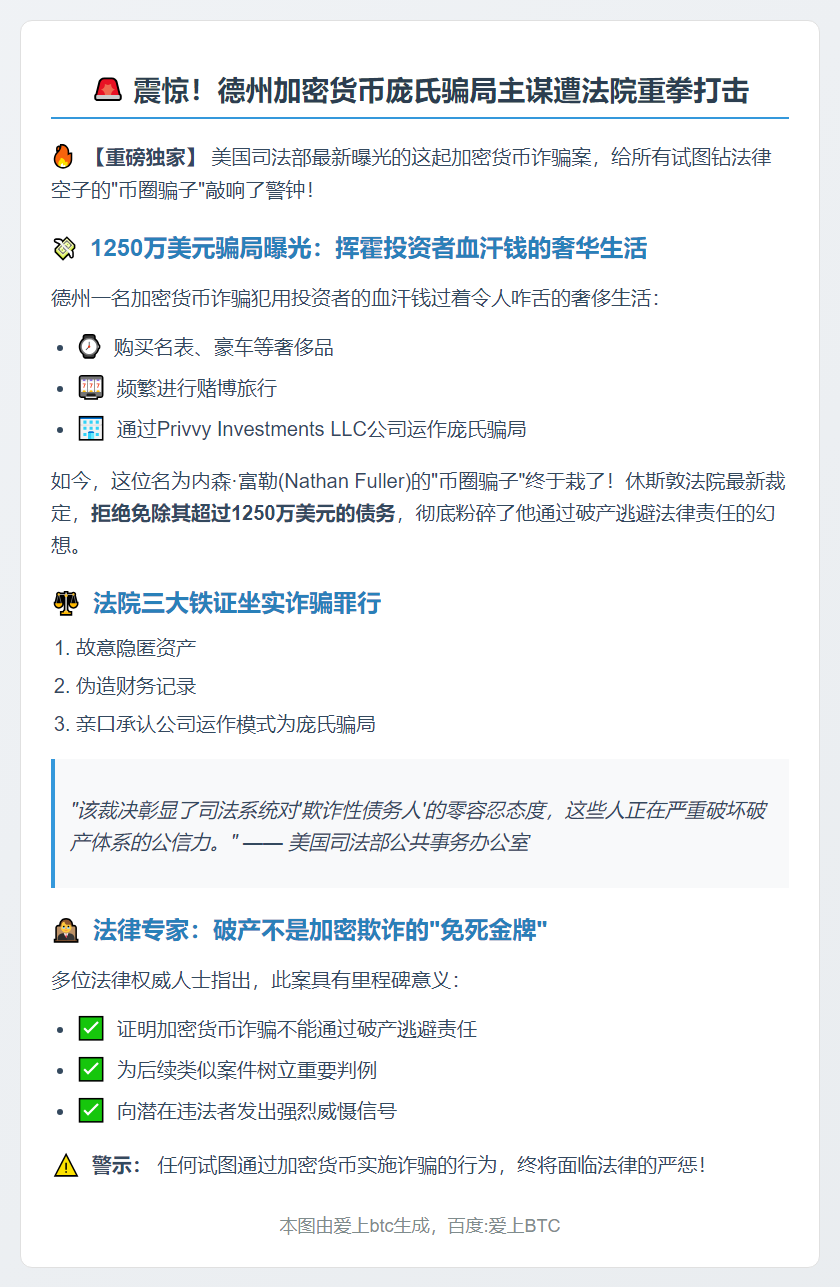 美国受托人在1250万美元加密货币破产案中指责“不诚实债务人”