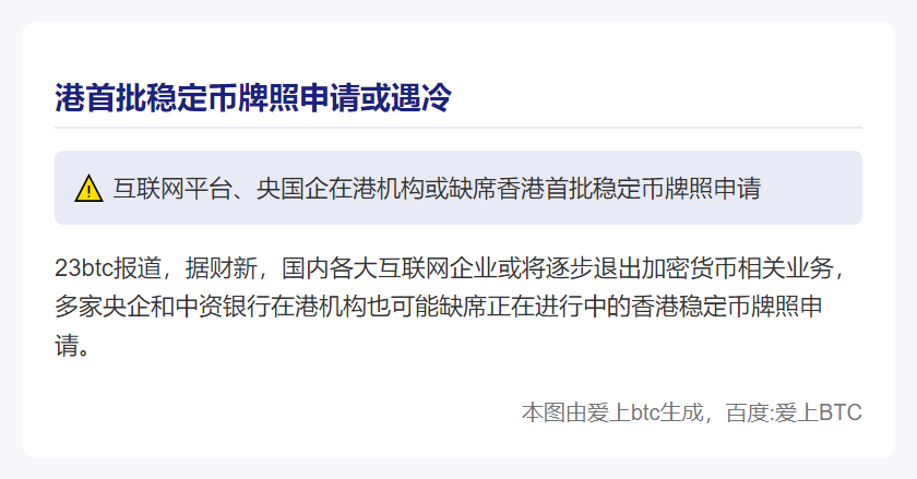 港首批稳定币牌照申请或遇冷