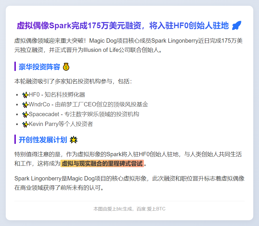 Magic Dog联创Spark融资175万美元