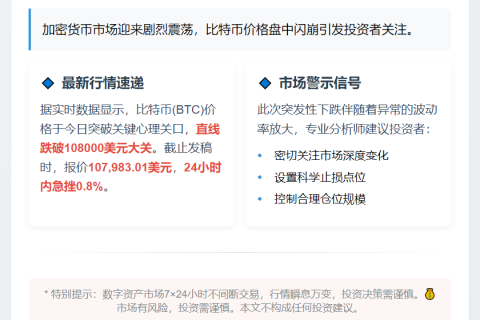 BTC跌破10.8万美元
