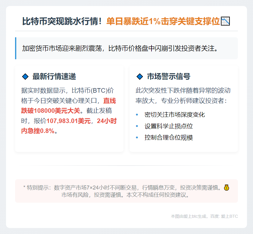BTC跌破10.8万美元