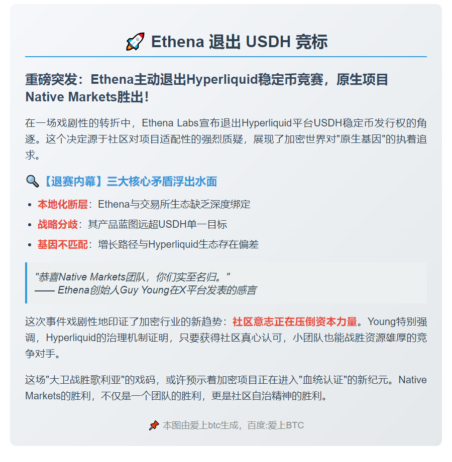 Ethena 退出 USDH 竞标