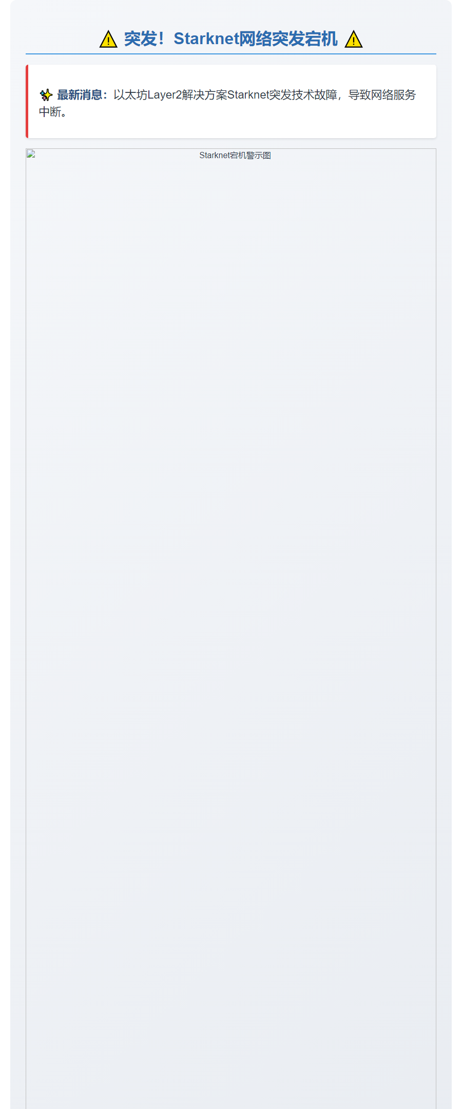 Starknet宕机，团队紧急修复