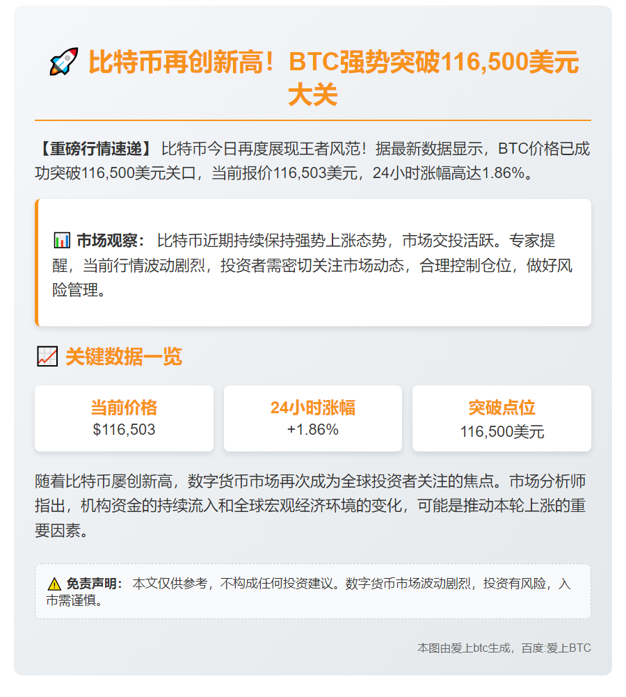 BTC突破11.65万美元