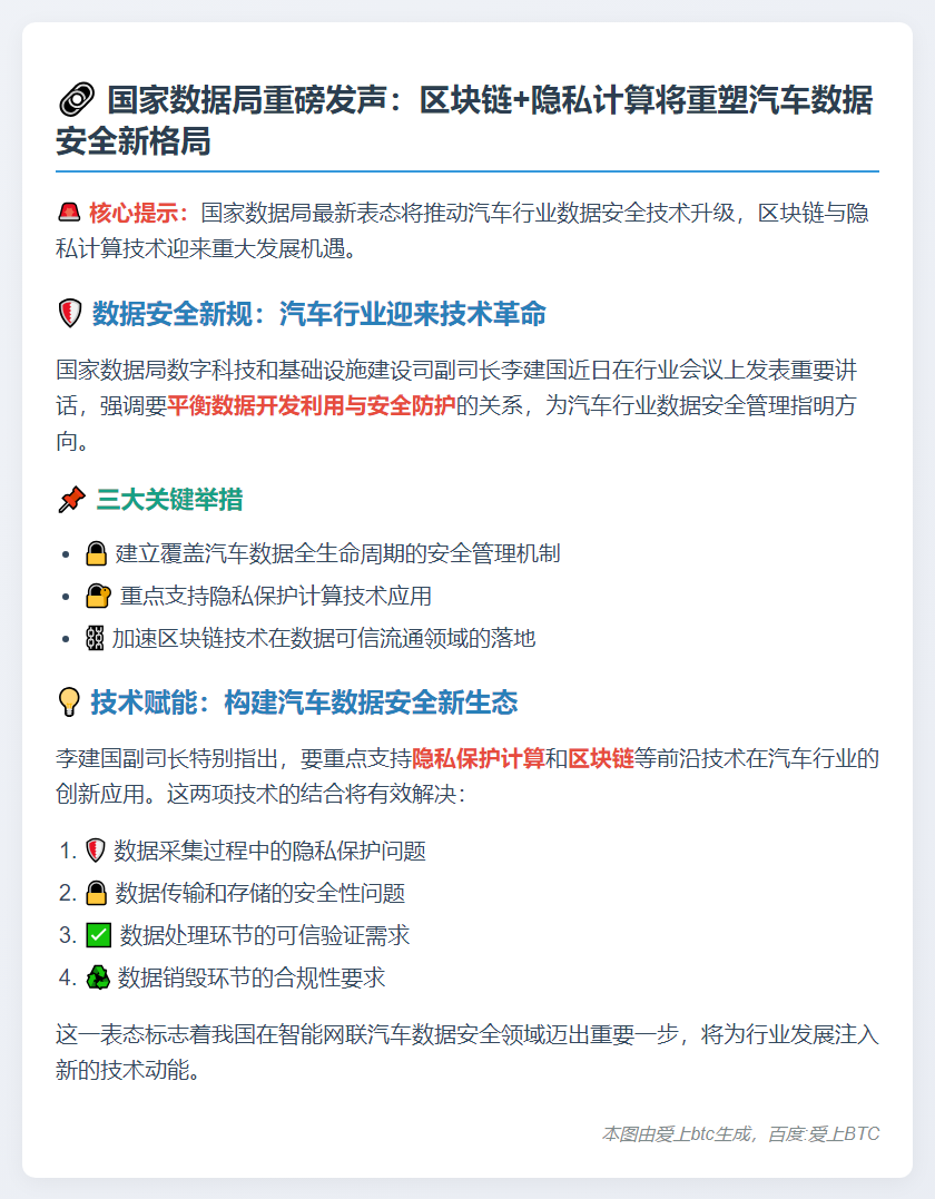 李建国：支持区块链等可信技术用于汽车数据流通