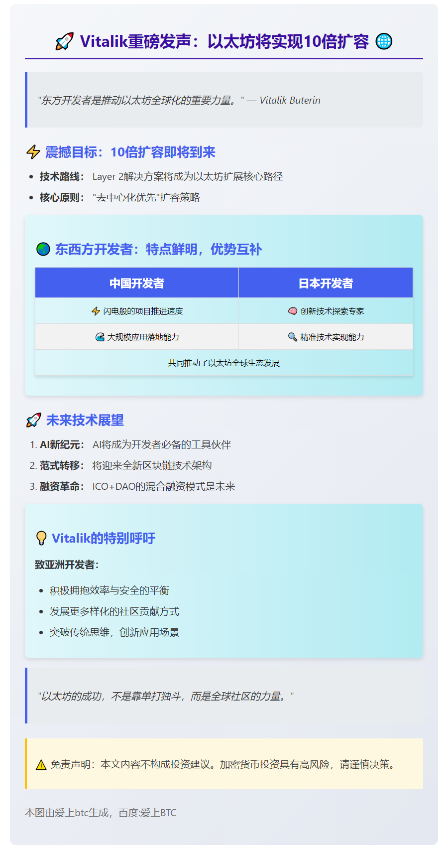 Vitalik：以太坊明年目标10倍扩容