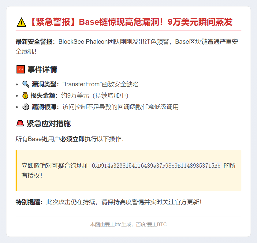 Base链因漏洞损失9万美元