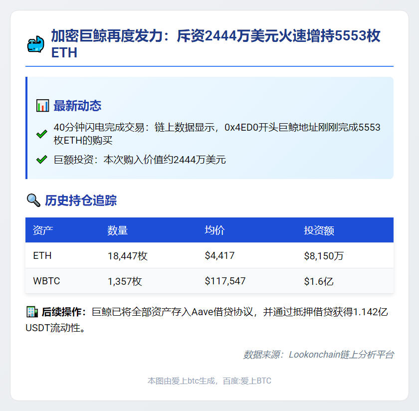巨鲸40分钟买入5553枚ETH