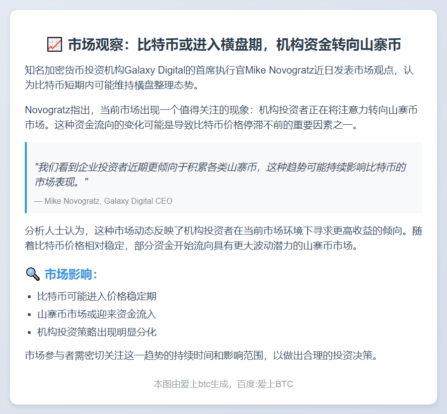 比特币或横盘，企业转投山寨币