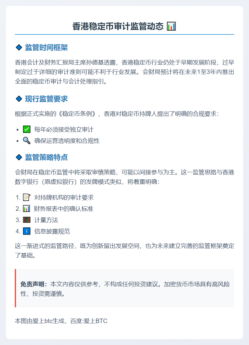 香港将出台稳定币审计指引