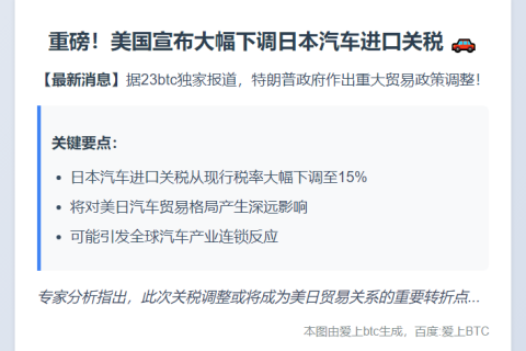 美下调日本汽车关税