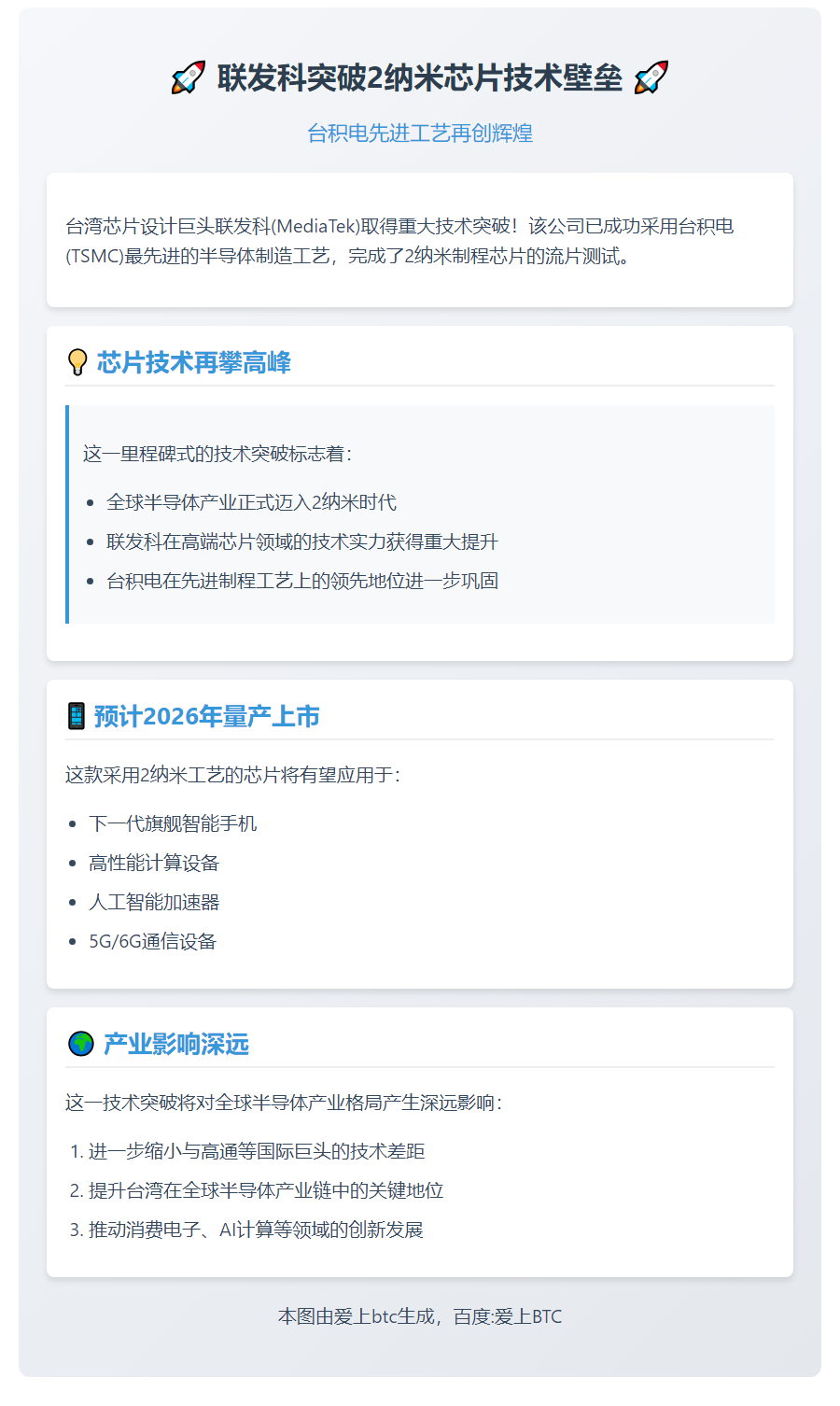 台联发科2纳米芯片流片成功