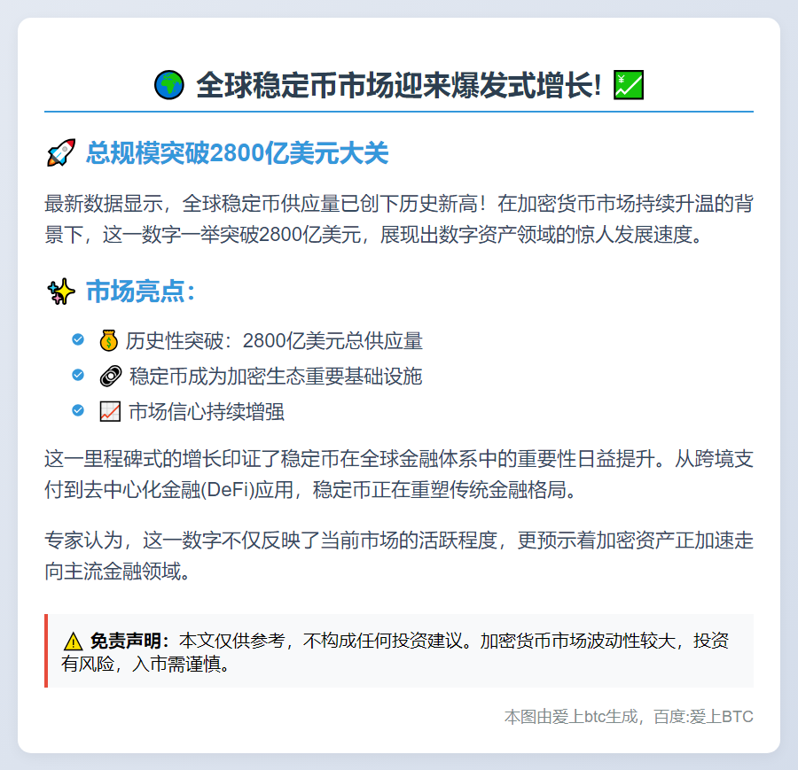 全球稳定币供应量创新高