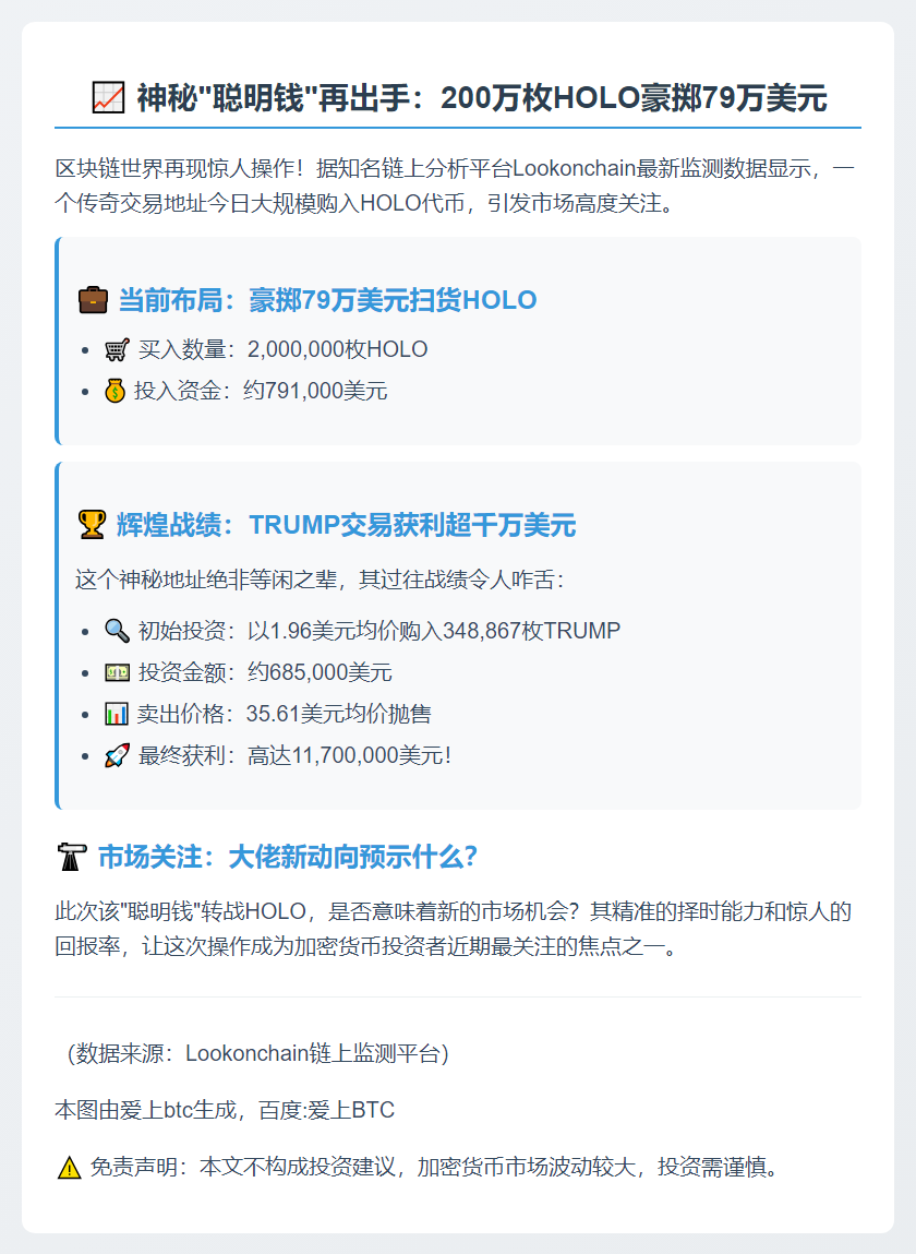 聪明钱买入200万枚HOLO