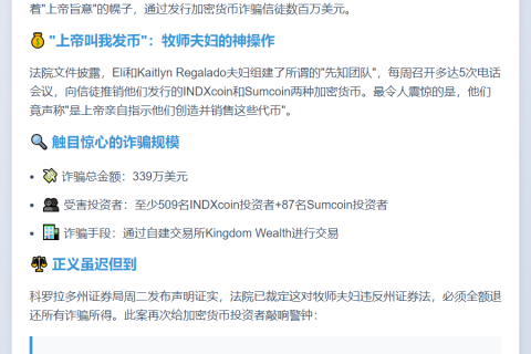 丹佛牧师涉300万加密骗局被判欺诈