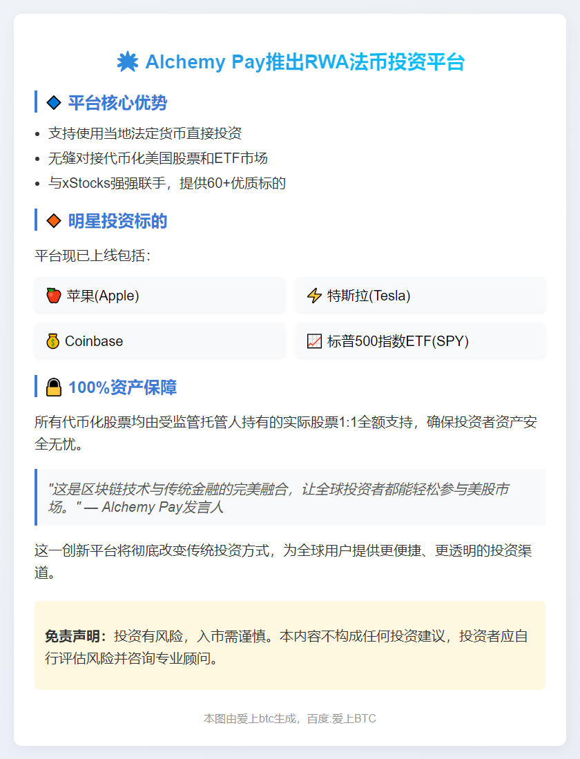 Alchemy Pay推出RWA法币投资平台