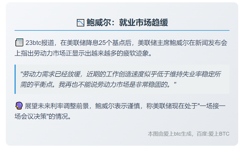 鲍威尔：就业市场趋缓