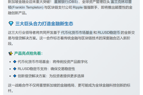 三大金融巨头联手推代币化基金