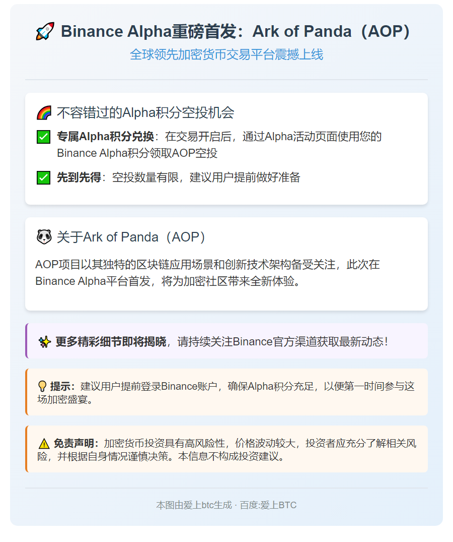 Binance Alpha上线Ark of Panda（AOP）9月19日