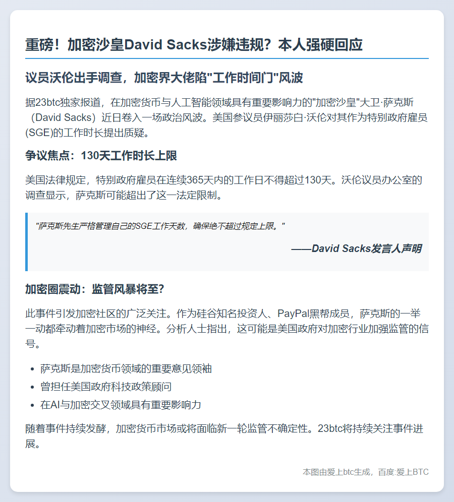 加密沙皇否认超时工作指控