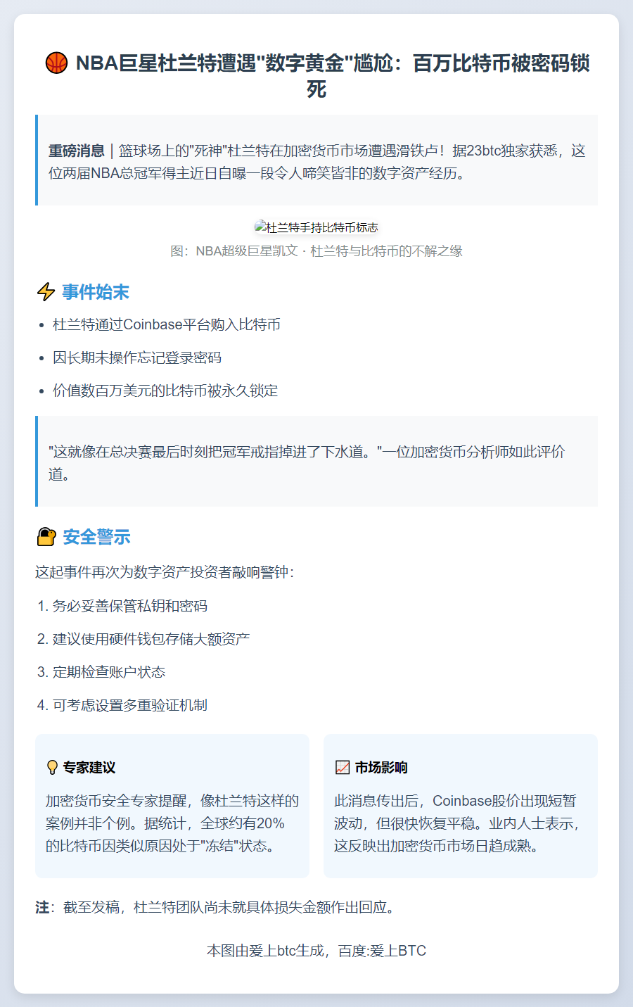 杜兰特曾购比特币