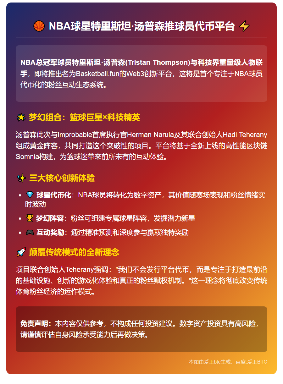 球星特里斯坦·汤普森推球员代币平台
