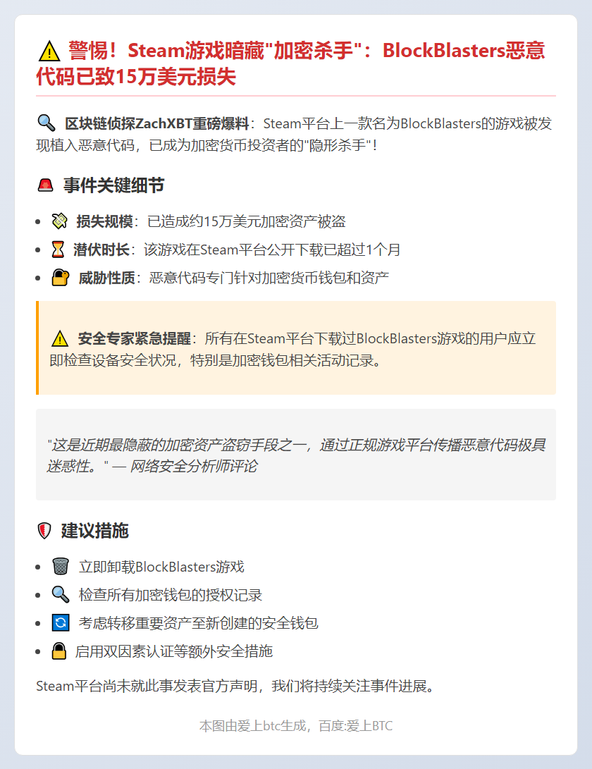 Steam游戏藏恶意代码致15万美元损失