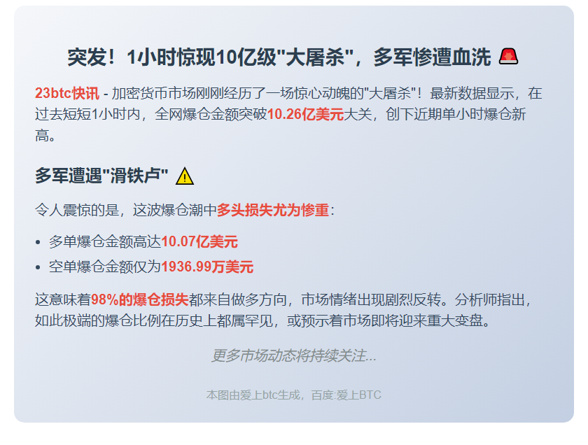 1小时爆仓10亿，多单重创