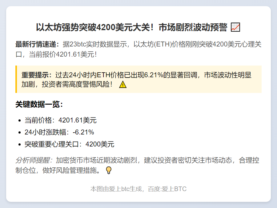 ETH突破4200美元