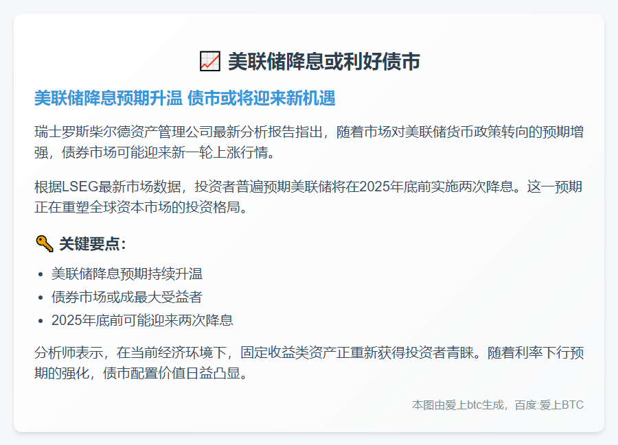 美联储降息或利好债市