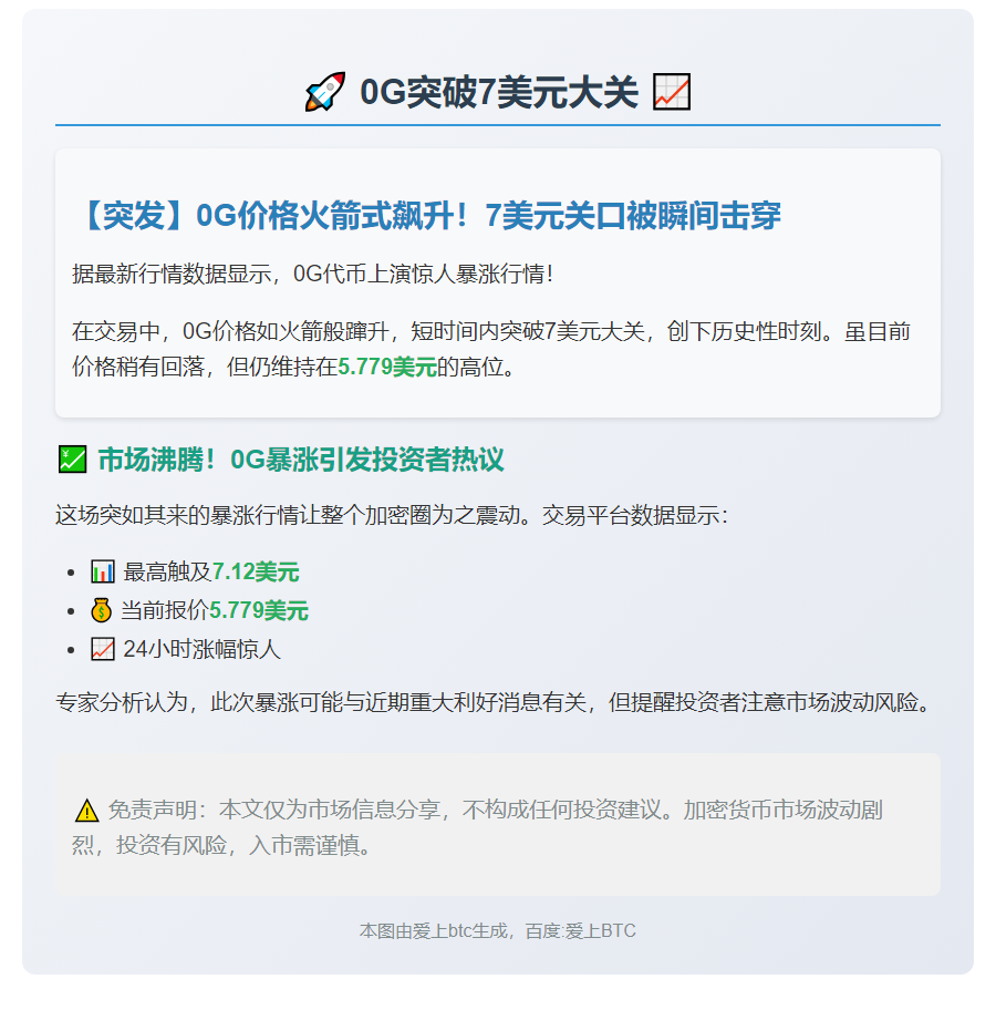 0G突破7美元