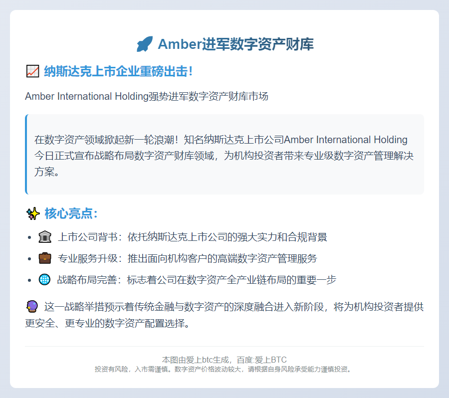 Amber进军数字资产财库