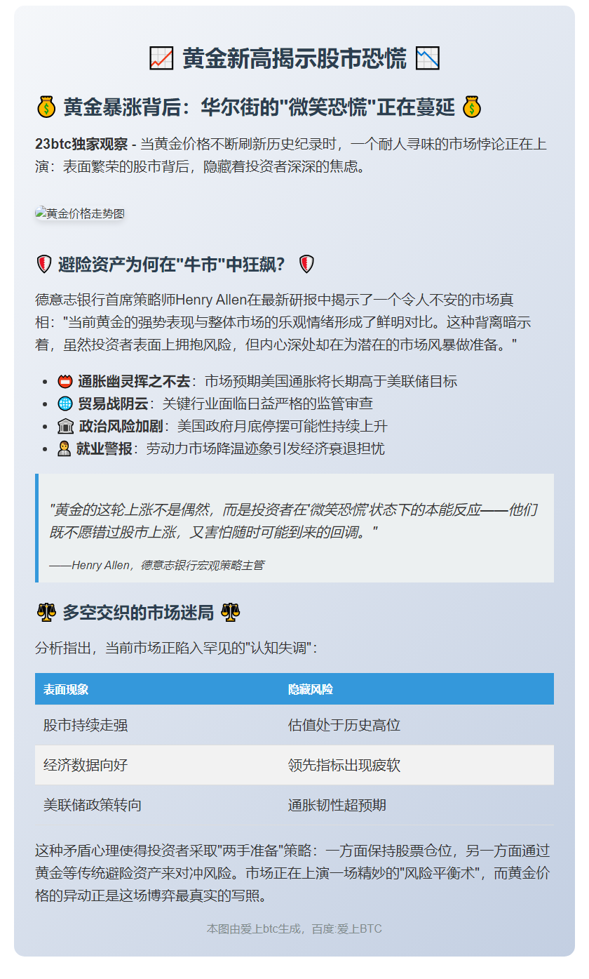 黄金新高揭示股市恐慌