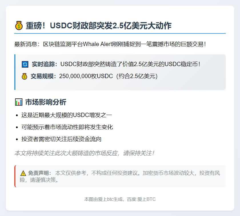 USDC增发2.5亿枚