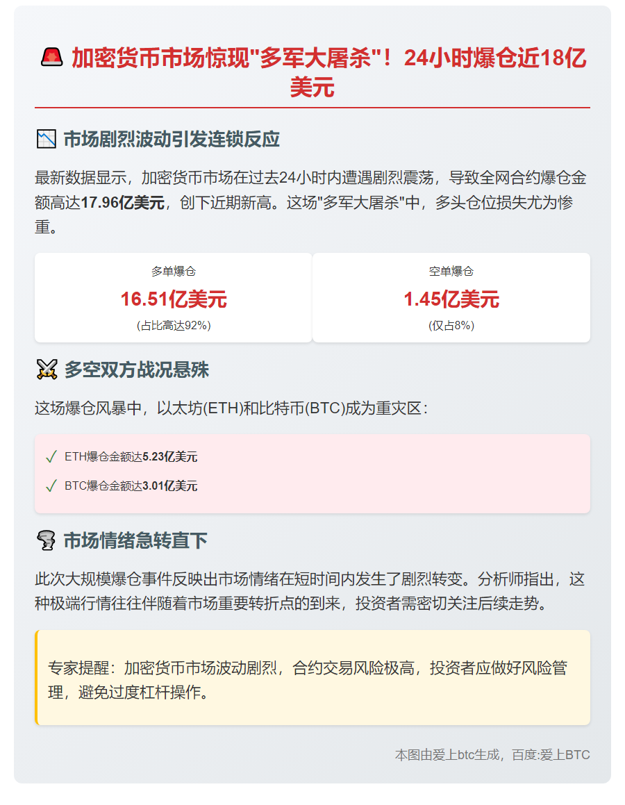 24小时爆仓18亿，多单惨烈