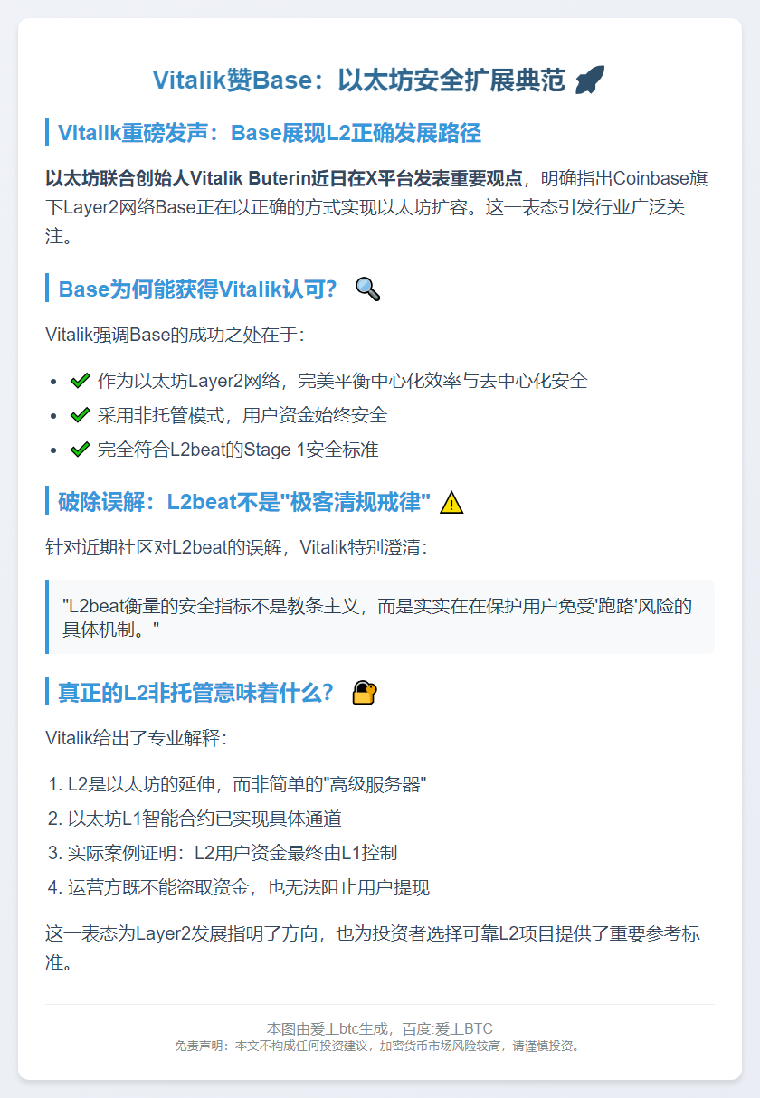 Vitalik赞Base：以太坊安全扩展典范