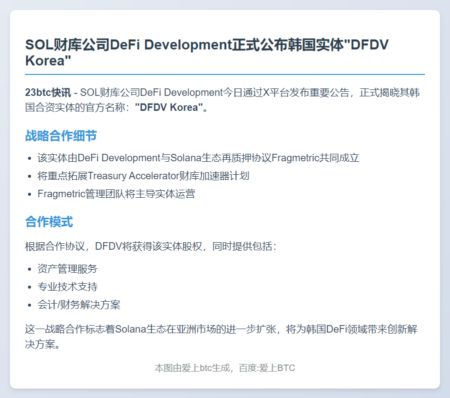 SOL财库韩国实体名DFDV Korea曝光