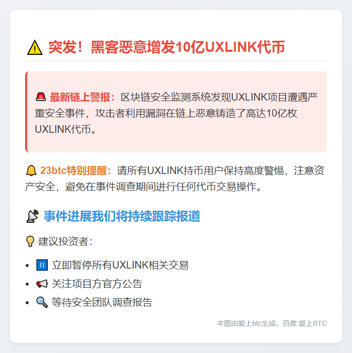 黑客增发10亿UXLINK