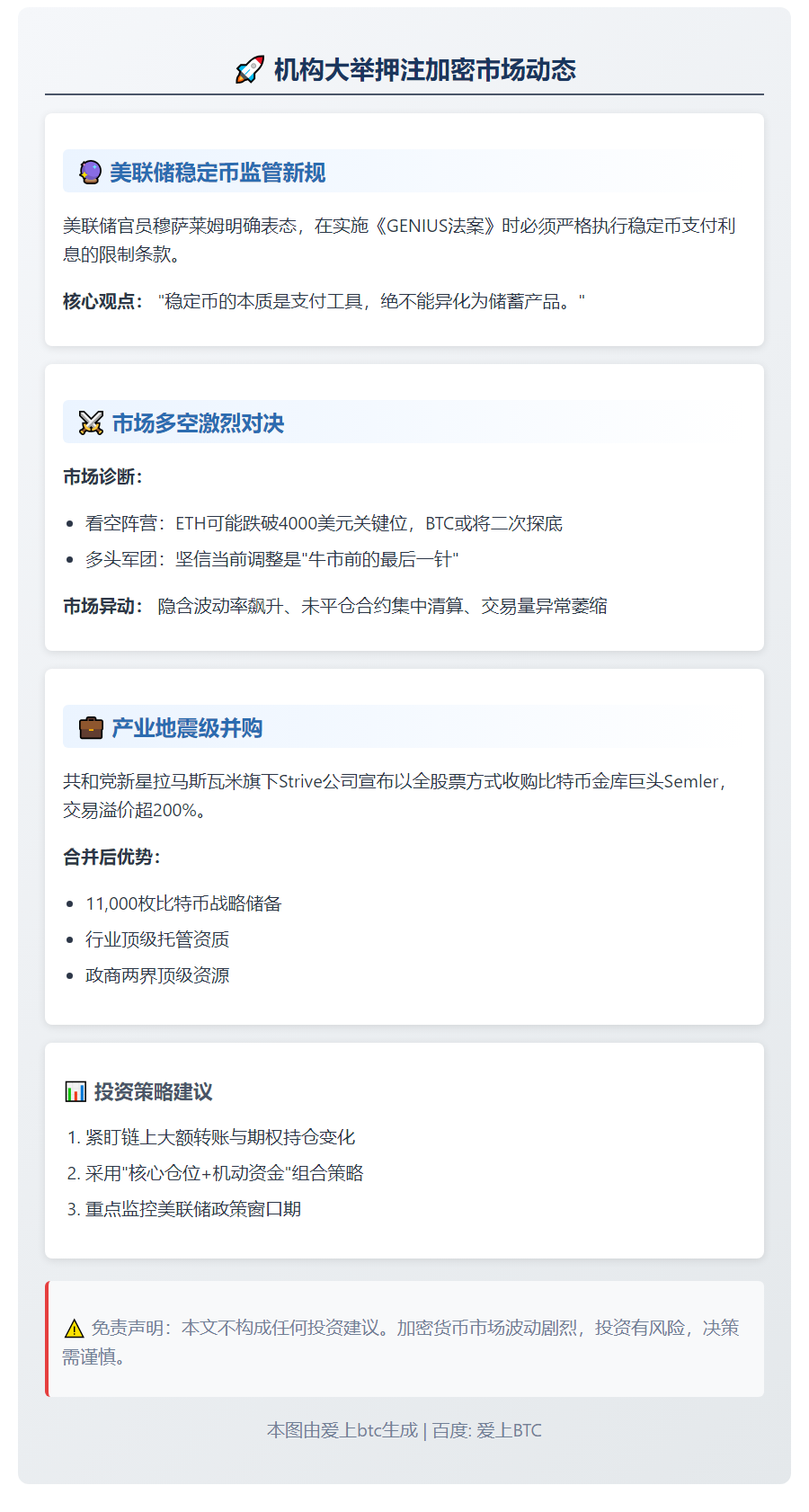 BitMine定增3.65亿购ETH，Strive收购比特币金库