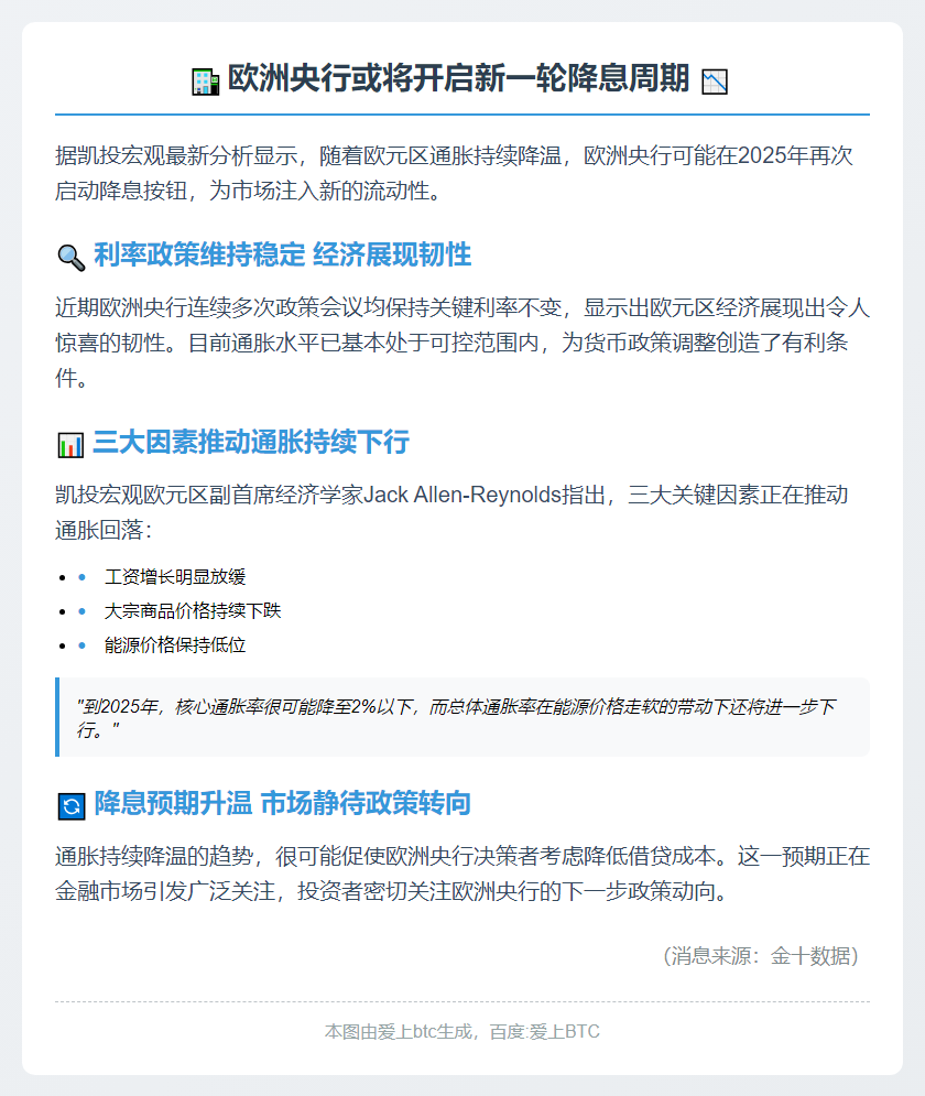 欧央行明年或再降息