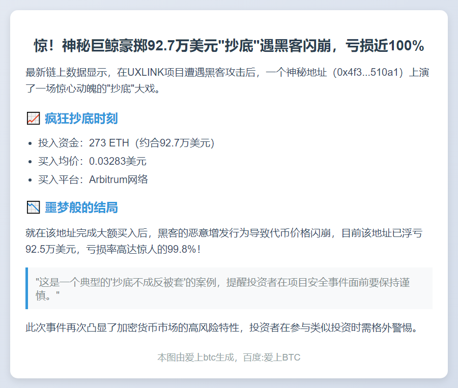 黑客攻击后92.7万美元抄底UXLINK，亏损99.8%
